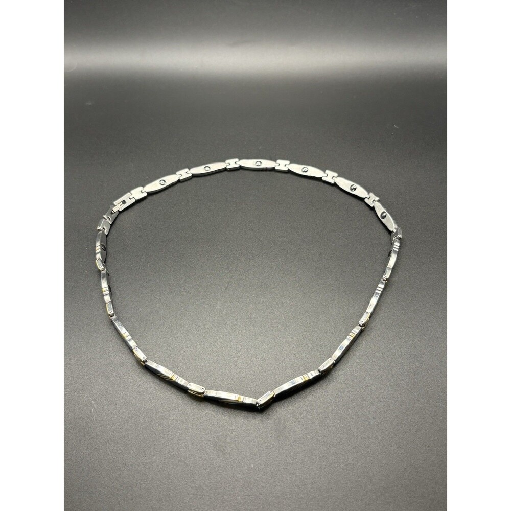 Magnetic Therapy Necklace 16” Silver Gold Tone Link Chain Health Jewelry